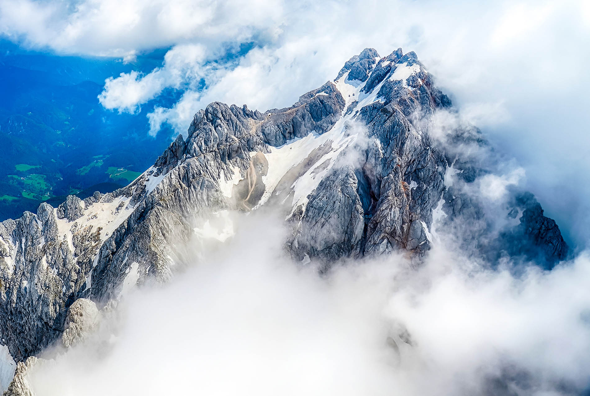 Cloudy mountain scene