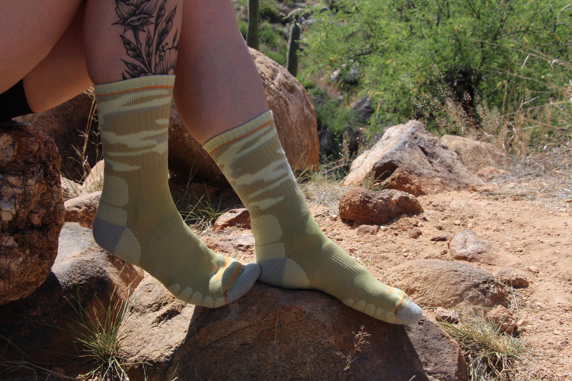 Hiking wearing Eurosock hiking socks