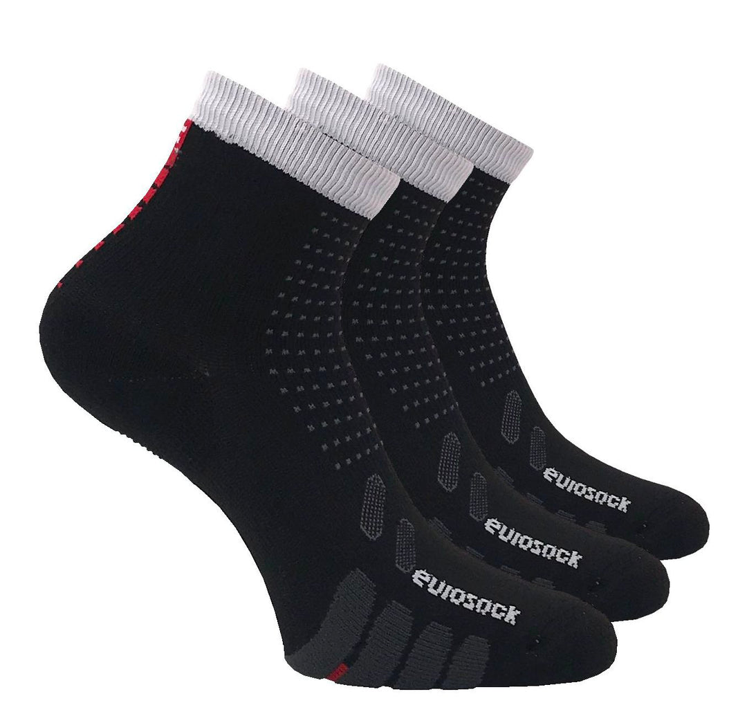 Bike Qtr Compression socks - 1231 - Black - Three Pair