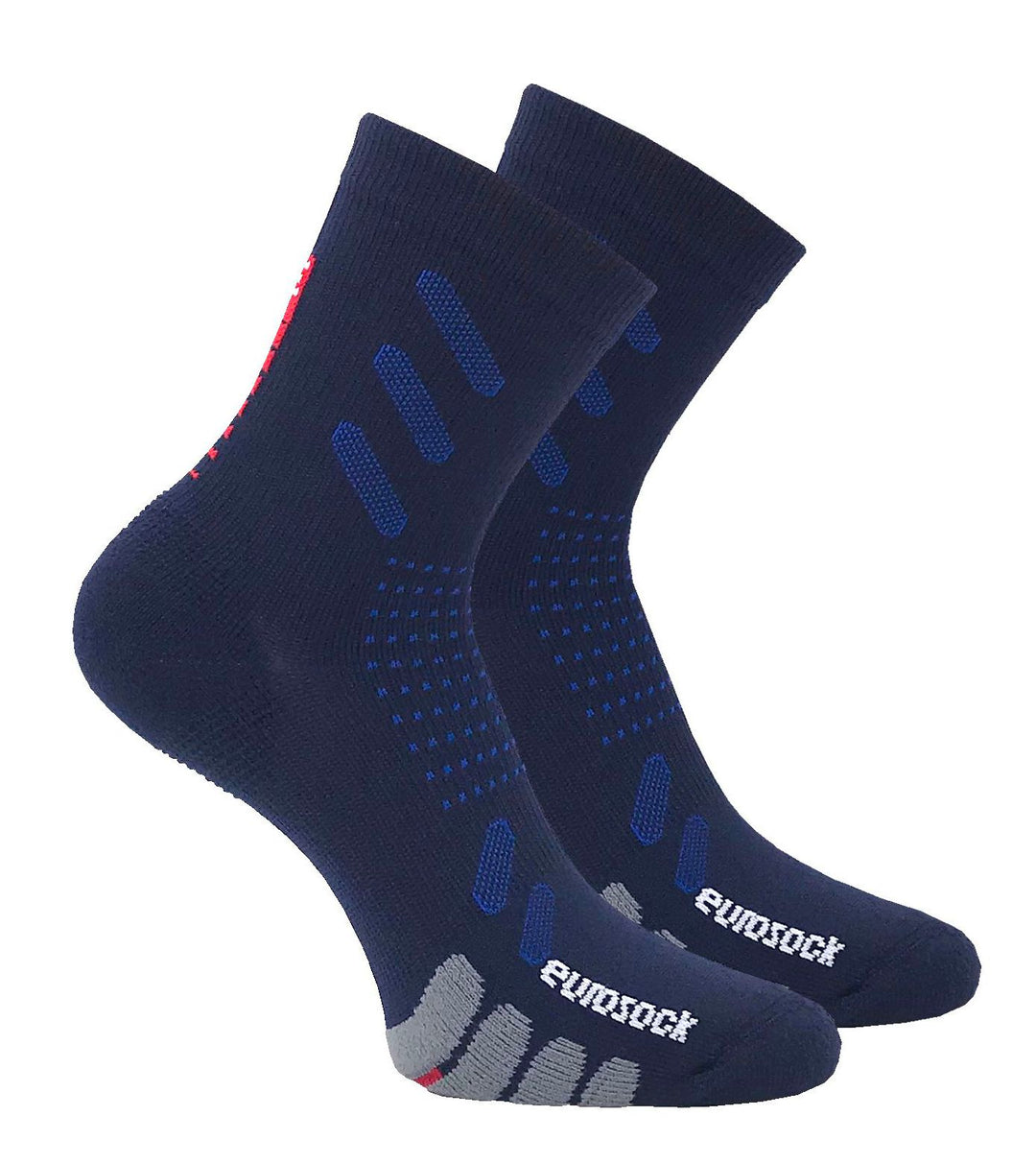 Bike Crew Compression Socks - Two Pair Blue