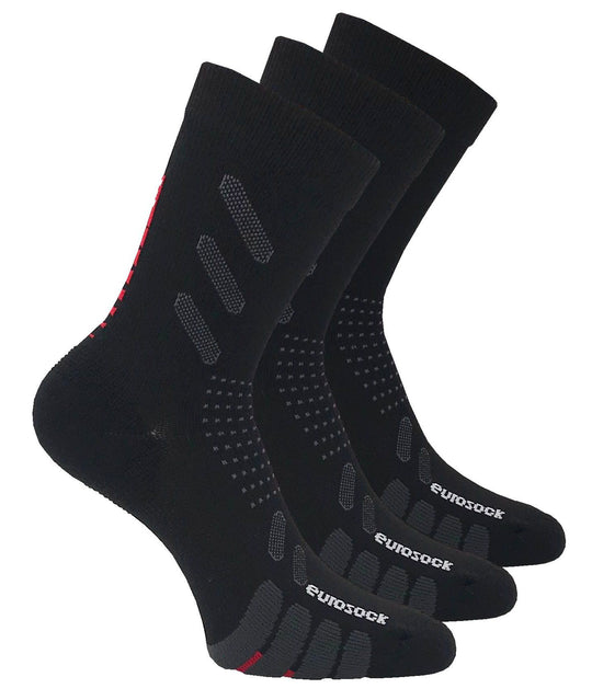Bike Crew Compression Socks - Three Pair in Black
